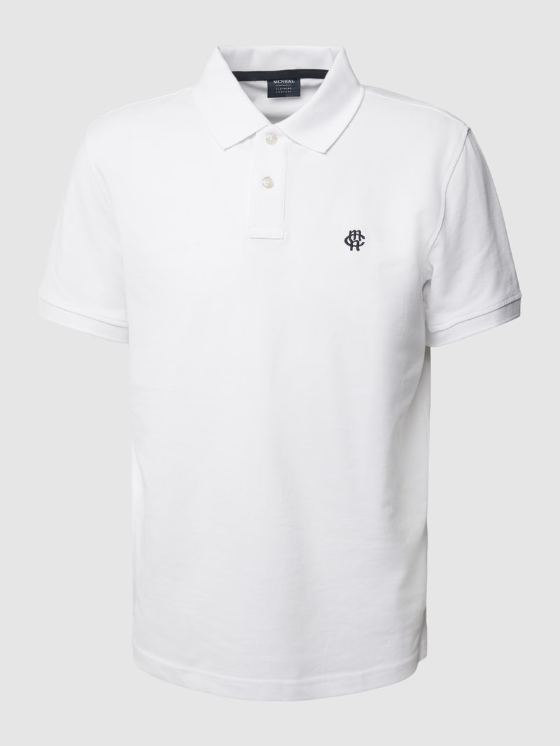 Poloshirt mit Label-Stitching in weiß