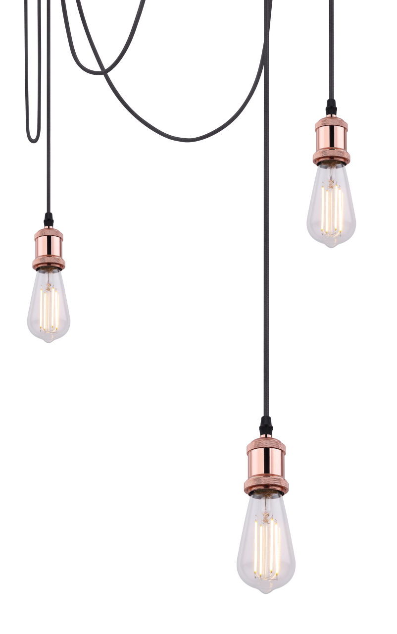 Globo Lighting - OLIVER - Hängeleuchte Metall kupferfarben, 5x E27