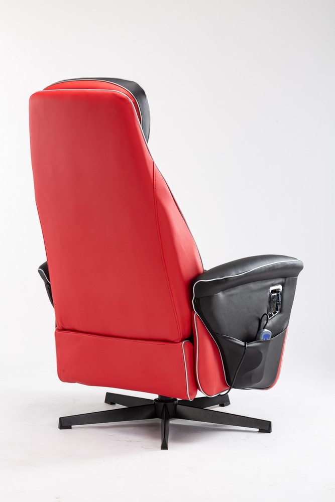 Happy Home Happy Home Elektrischer Massagesessel Relaxsessel HWP09-SCH schwarz/rot Lederoptik