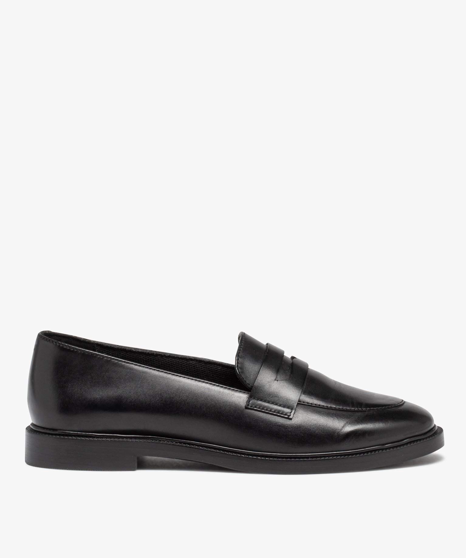 Mocassins femme unis dessus en cuir classique - Taneo noir | GEMO