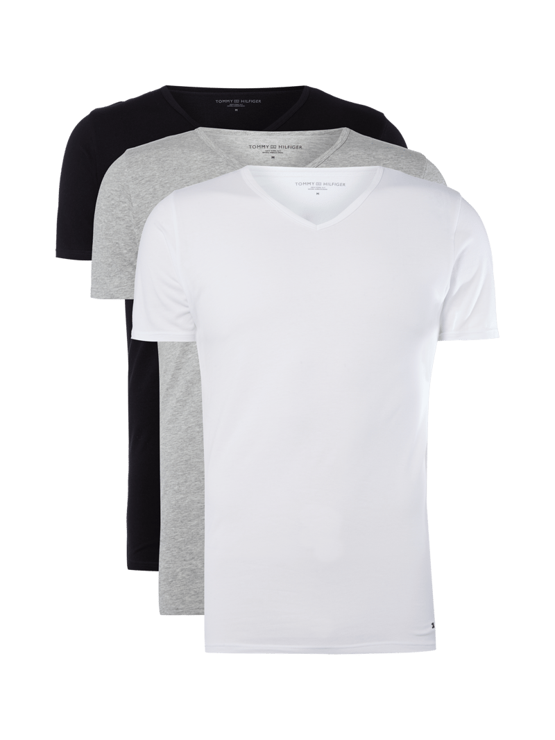 T-Shirt im 3er-Pack in silber meliert