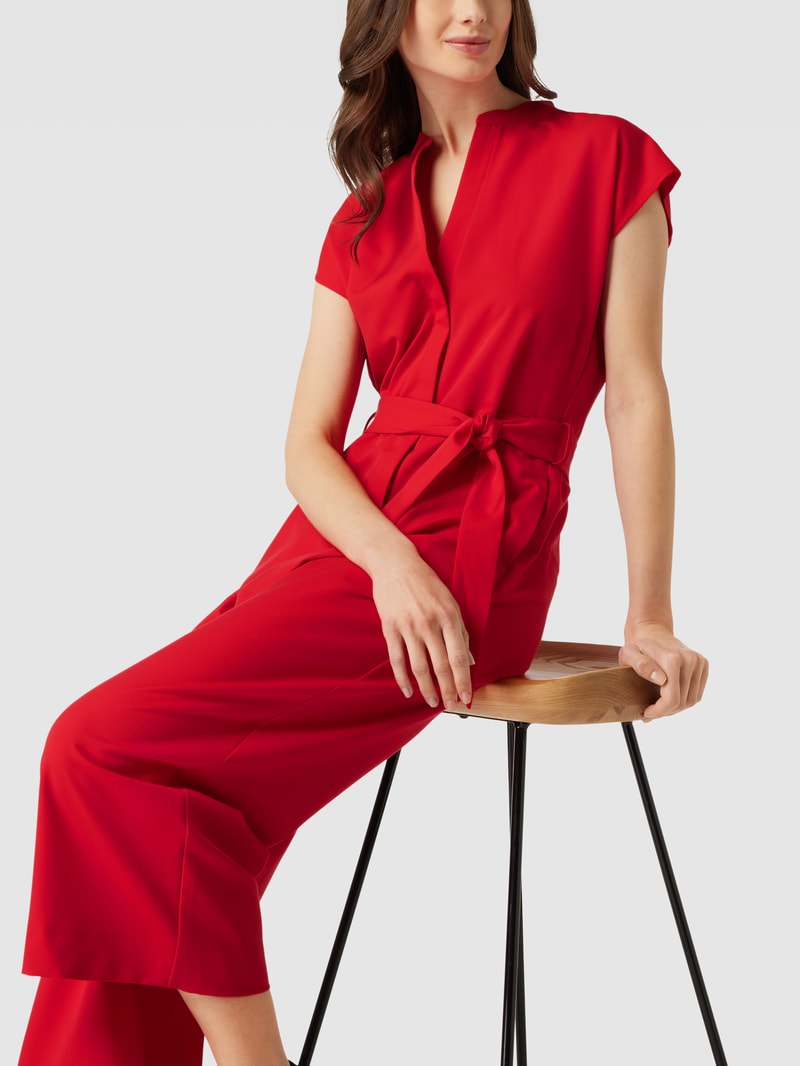 Jumpsuit mit V-Ausschnitt in hellrot