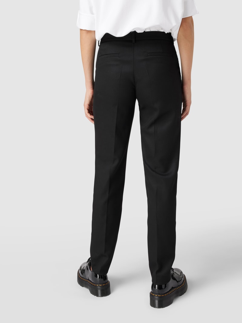 Stoffhose mit schmal zulaufendem Bein Modell 'Hedy' in schwarz