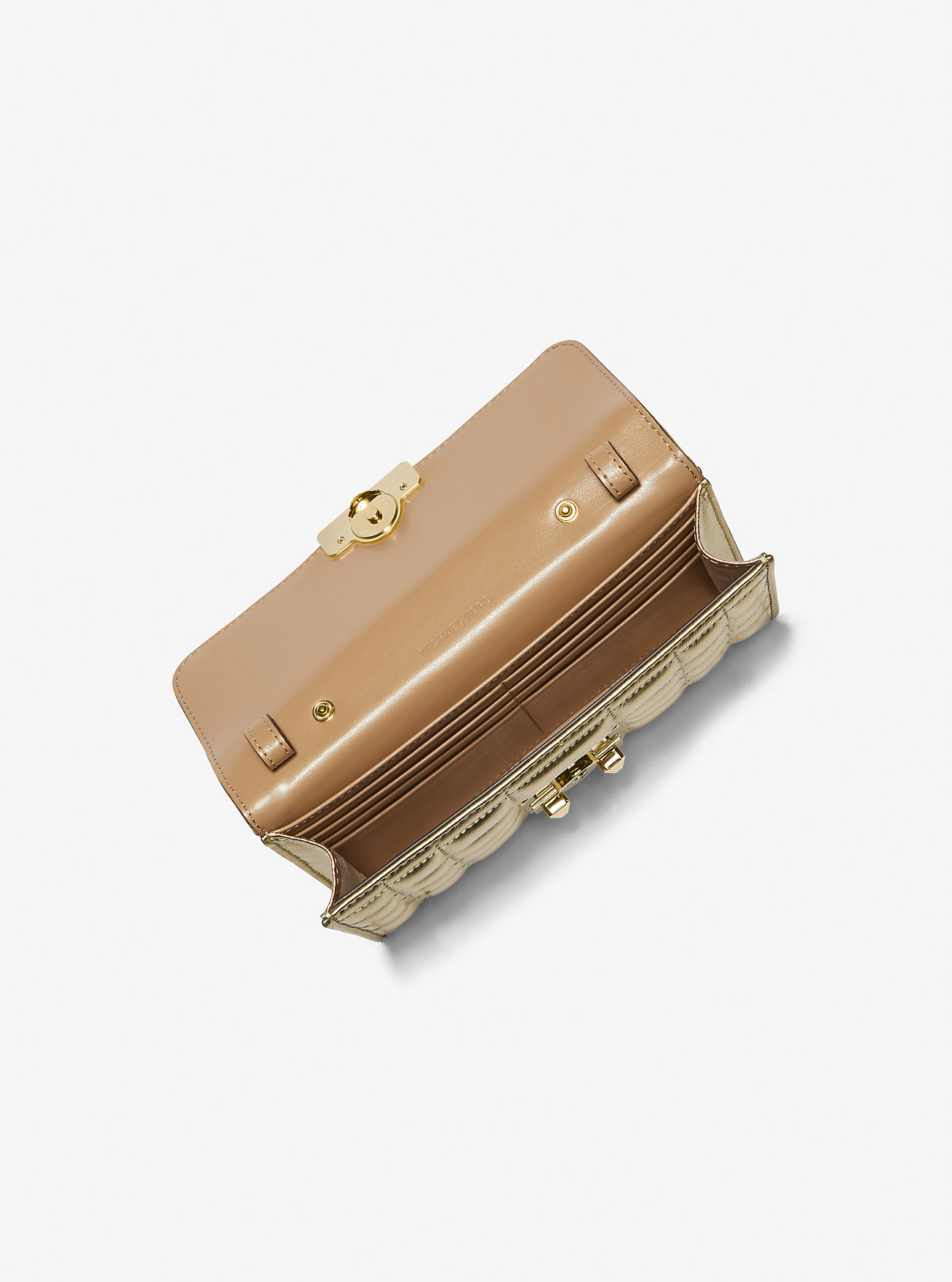 Tribeca Metallic Leather Convertible Skulderveske - BLEKEGYLL