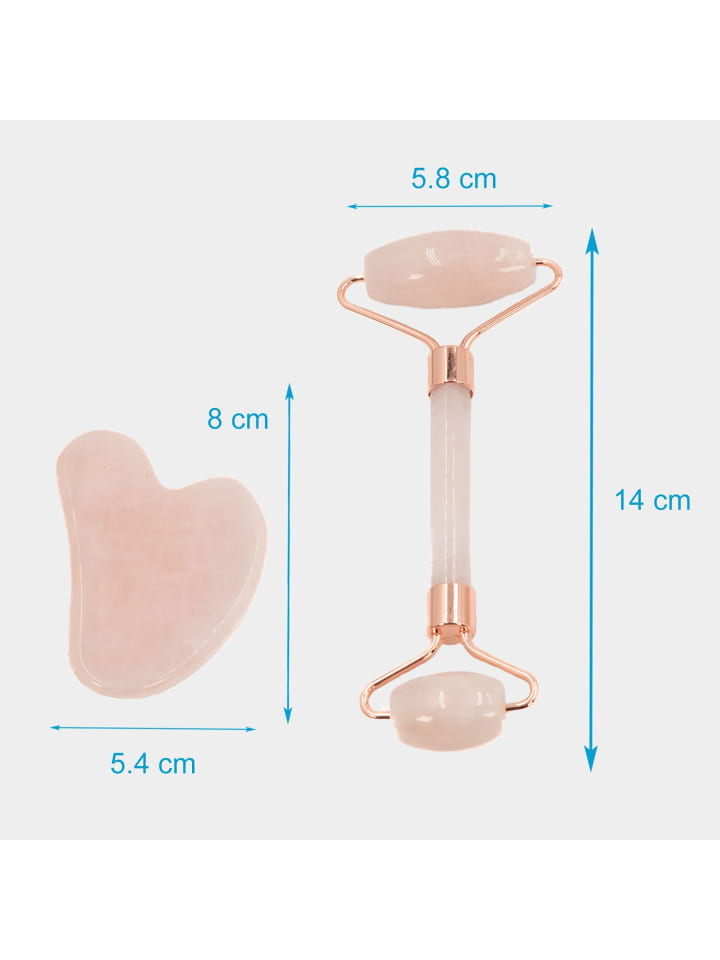Intirilife 3-teiliges Gua Sha Gesichtsmassage Set in Rosa günstig kaufen onesize