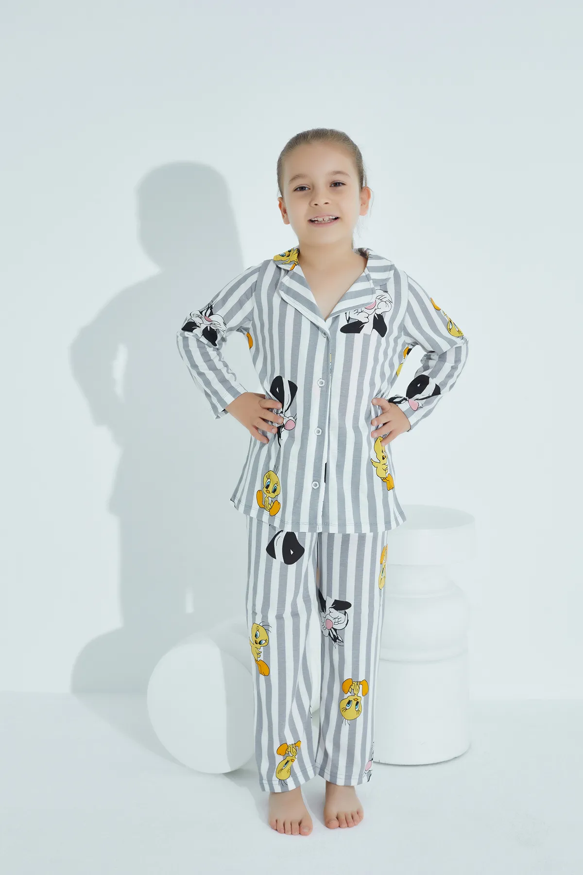 STRAWBERRY  Pyjama-Set aus Baumwolle mit Knöpfen