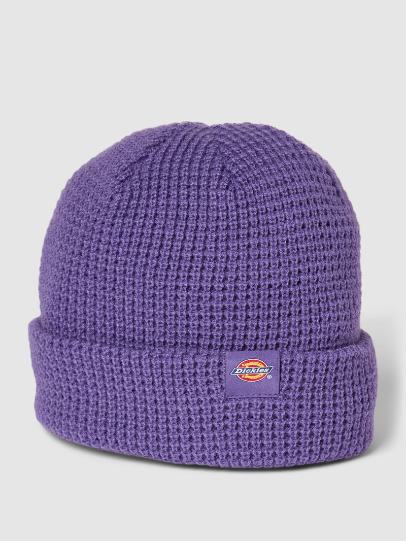 Beanie in Strick-Optik Modell 'WAFLLE' in lila