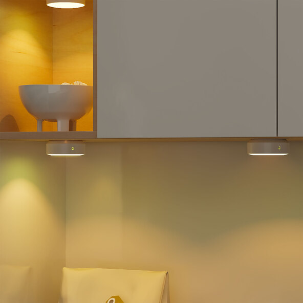 LED-Akku-Spots mit Bewegungsmelder & Dimmfunktion, 4er Pack
