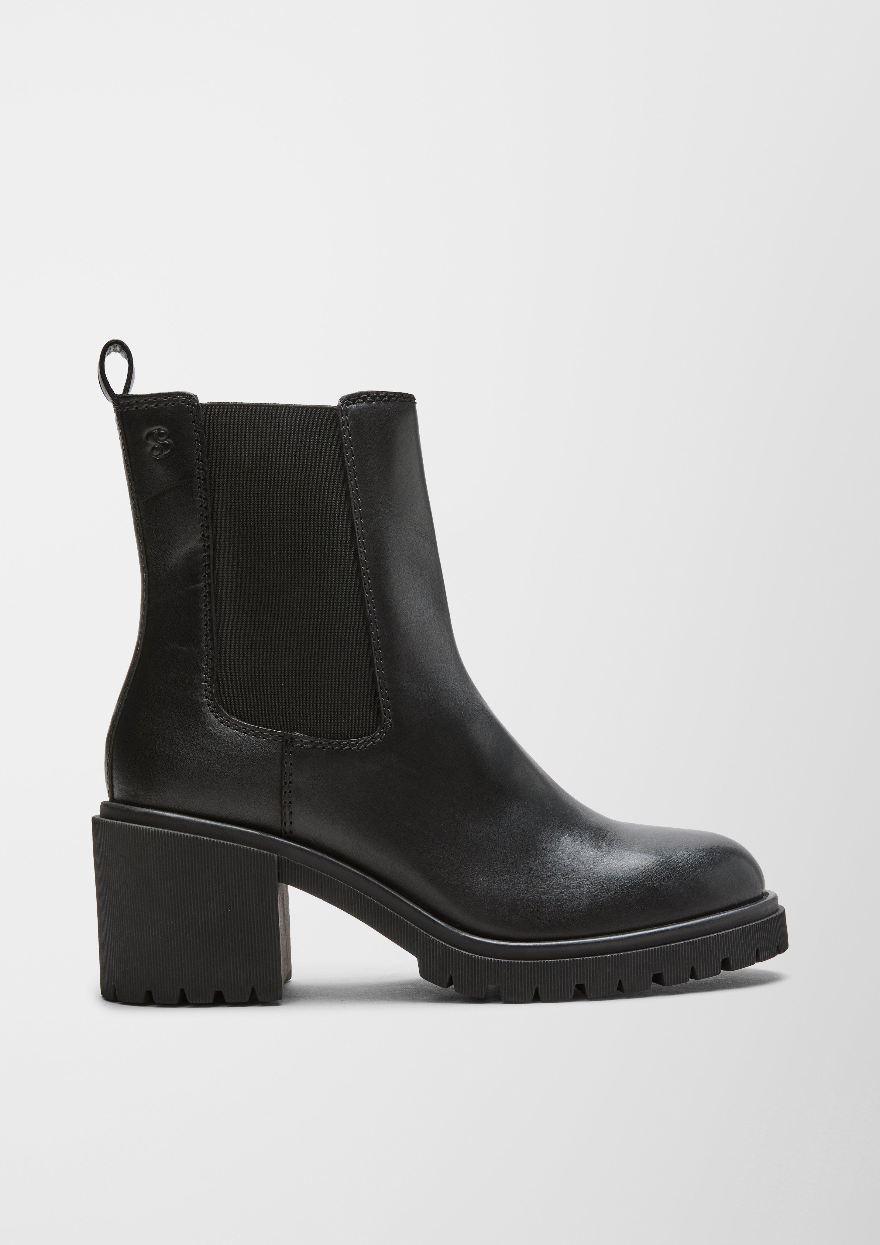 Lederstiefel mit Blockabsatz  6006626-001
