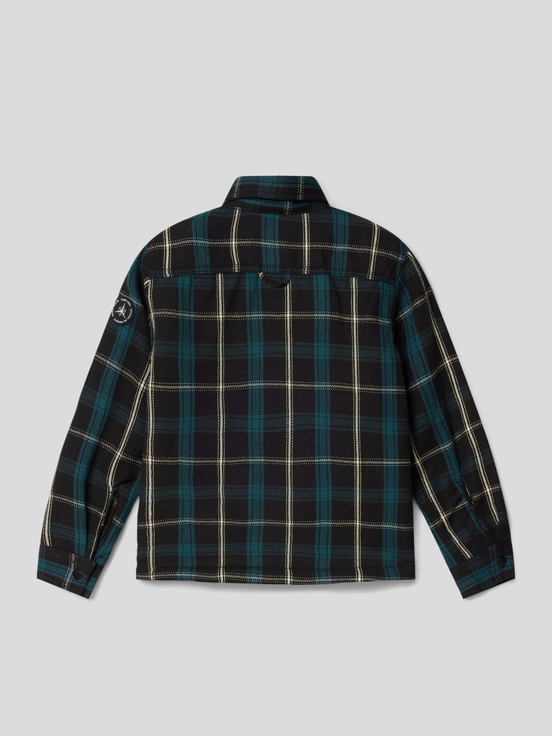 Hemdjacke mit Tartan-Karo Modell 'DARREN' in schwarz