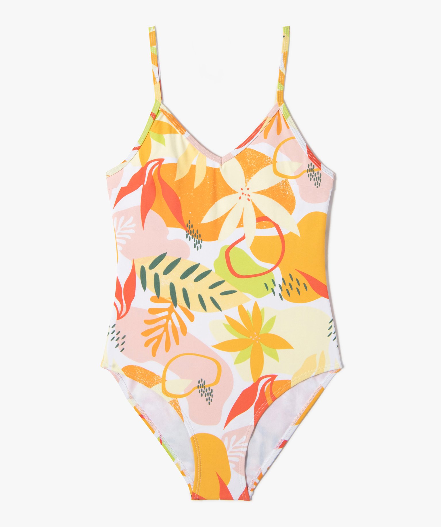 Maillot de bain fille une pièce à motifs fleuris et fines ... imprime | GEMO