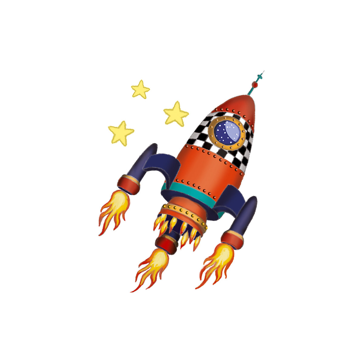 Mini-Tattoos Rakete & Planeten, 24 Stück