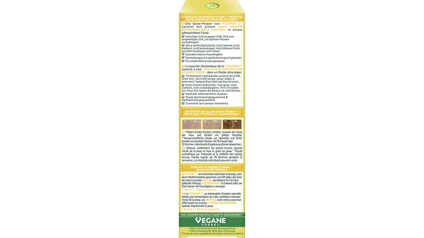 Garnier SkinActive Vitamin C Tägliches Sonnenfluid Invisible LSF 50+ 40 ml