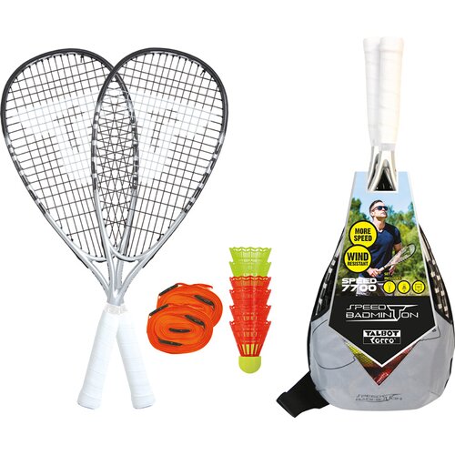 TALBOT-TORRO SPEED-BADMINTON PREMIUM-SET SPEED 7700, 2 KRAFTVOLLE GRAPHIT-COMPOSITE RAC