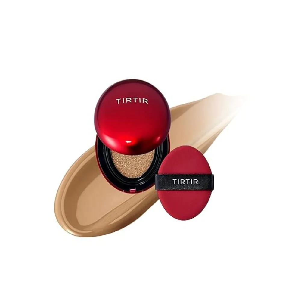 „Tirtir Mask Fit“ raudonos spalvos pagalvėlės formos makiažo pagrindas su SPF40 PA++, 33W imbierinis