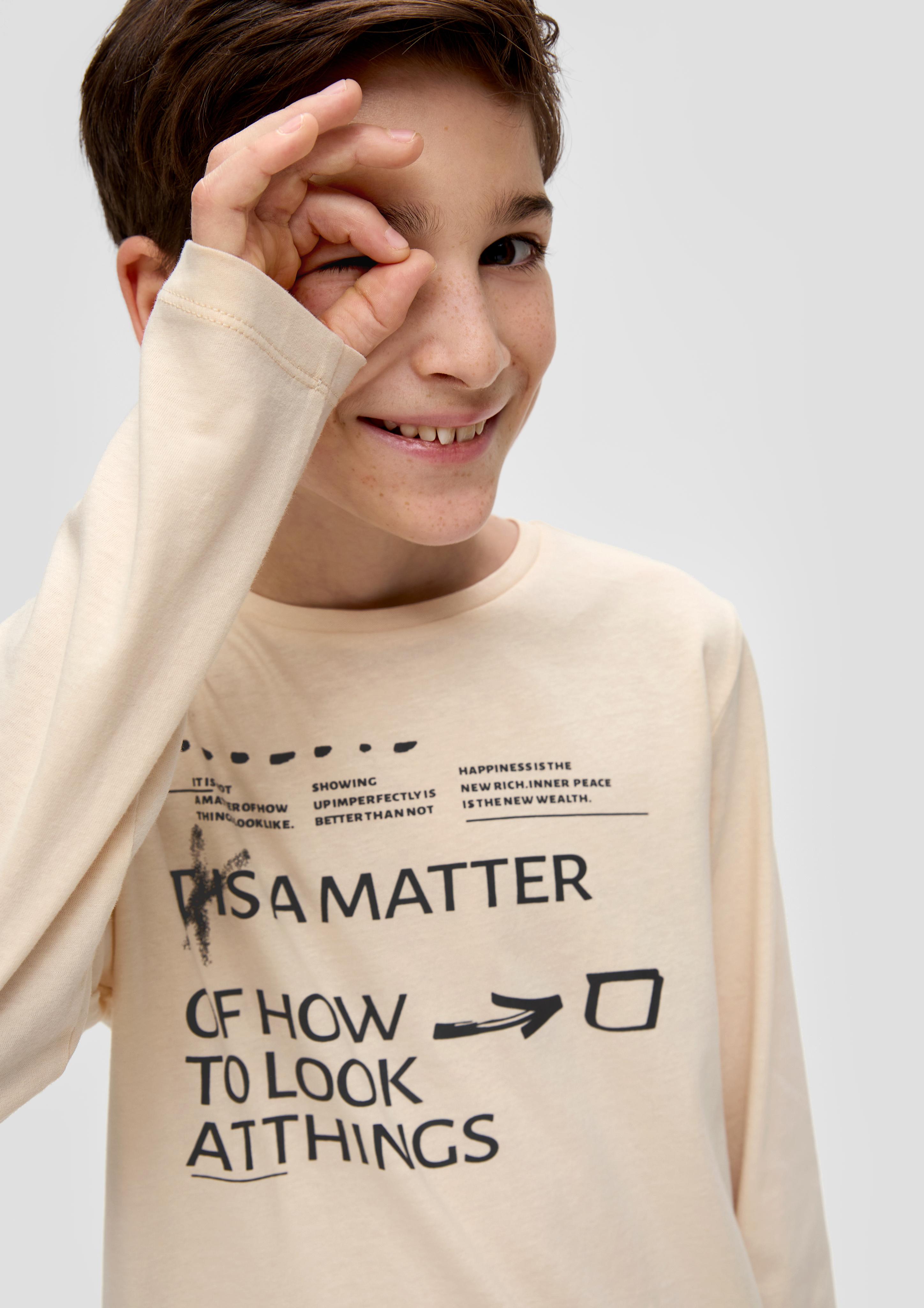 Langarmshirt mit Statement-Print  2140085-0805