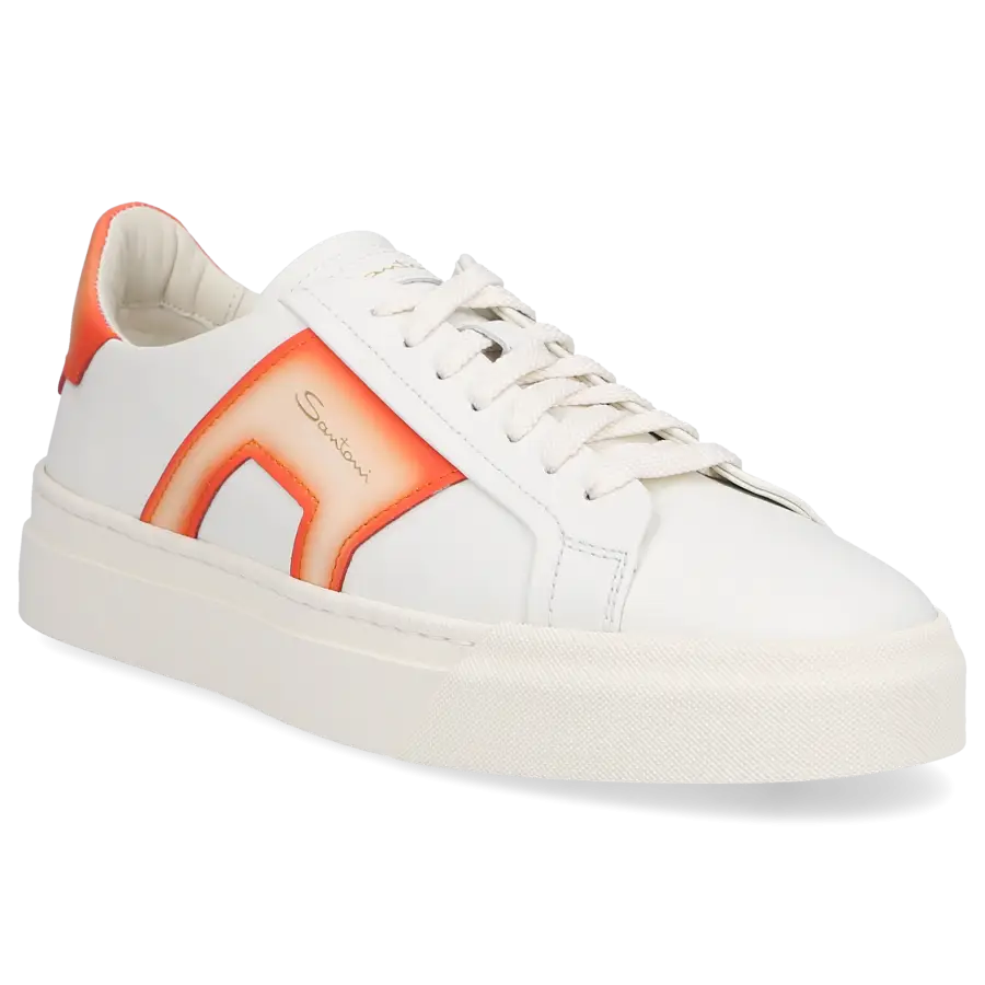 Santoni - Sneaker low DOUBLE BUCKLE Kalbsleder - weiß
