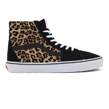Leopard Sk8-Hi personalizzate a calzata ampia