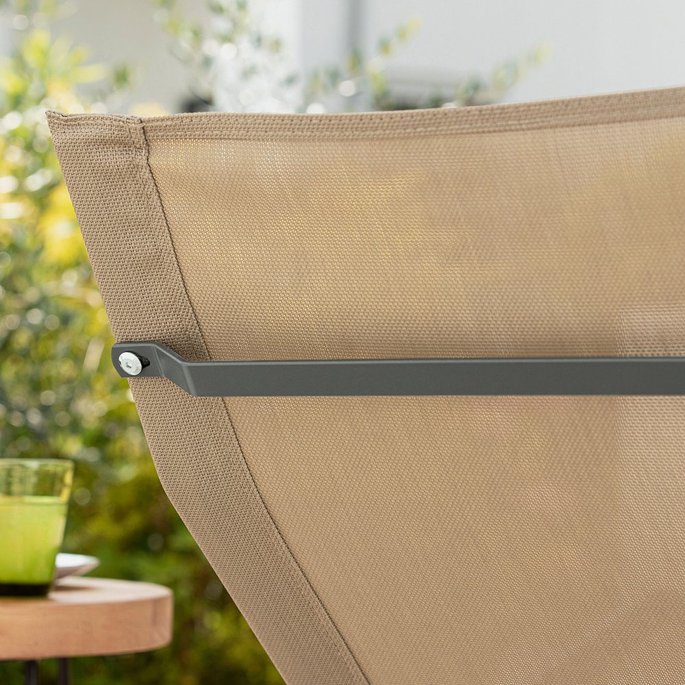 SoBuy Gartenliege OGS47, Schaukelliege Garten Sonnenliege mit Seitentasche Relaxstuhl Liegestuhl Schwingliege