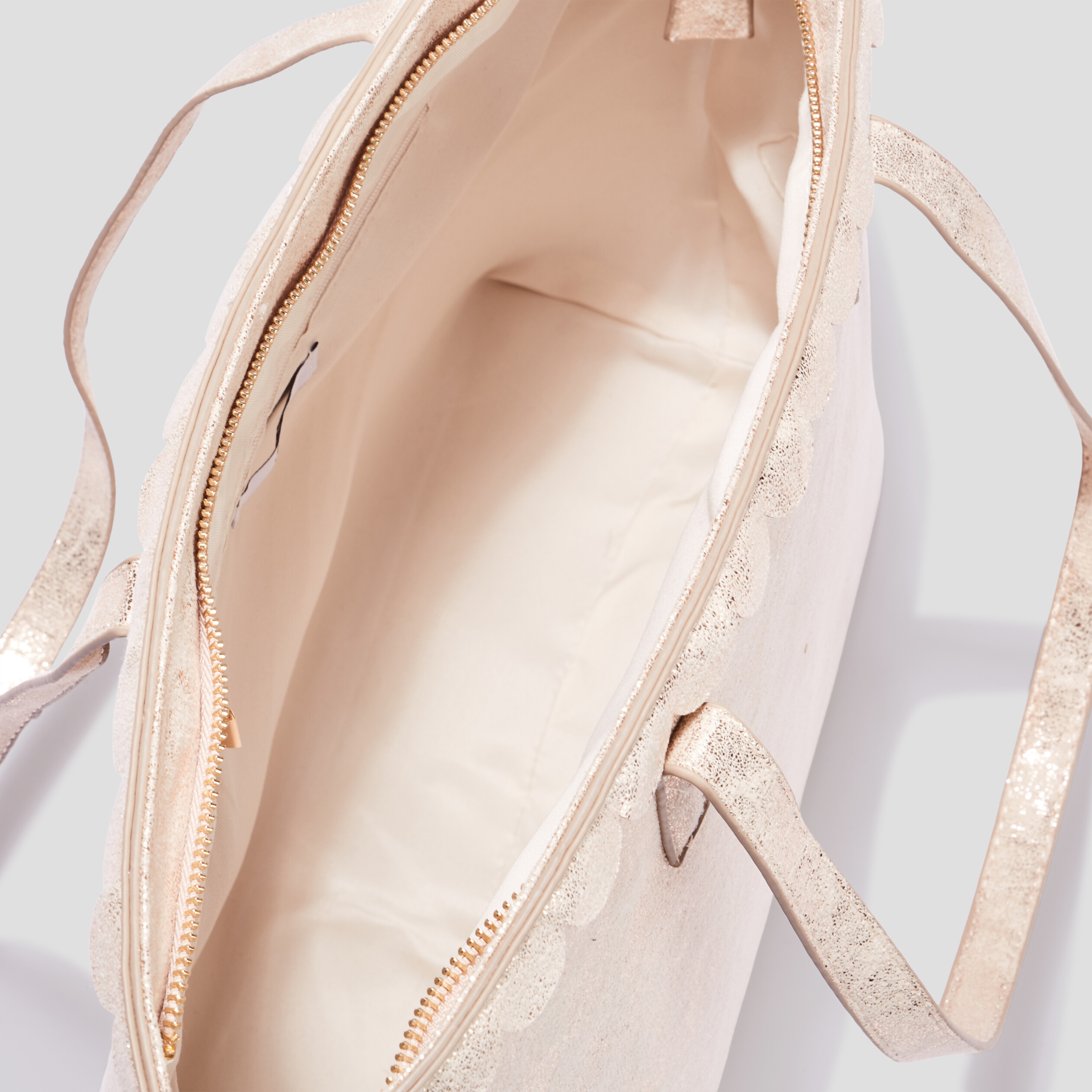 Sac cabas irisé finition festonné couleur or femme | La Halle