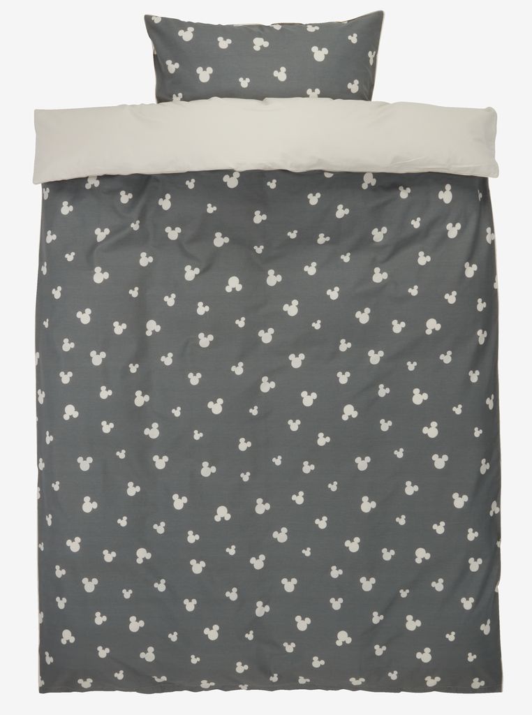 MICKEY MOUSE Bettwäsche-Set 140x200 grau