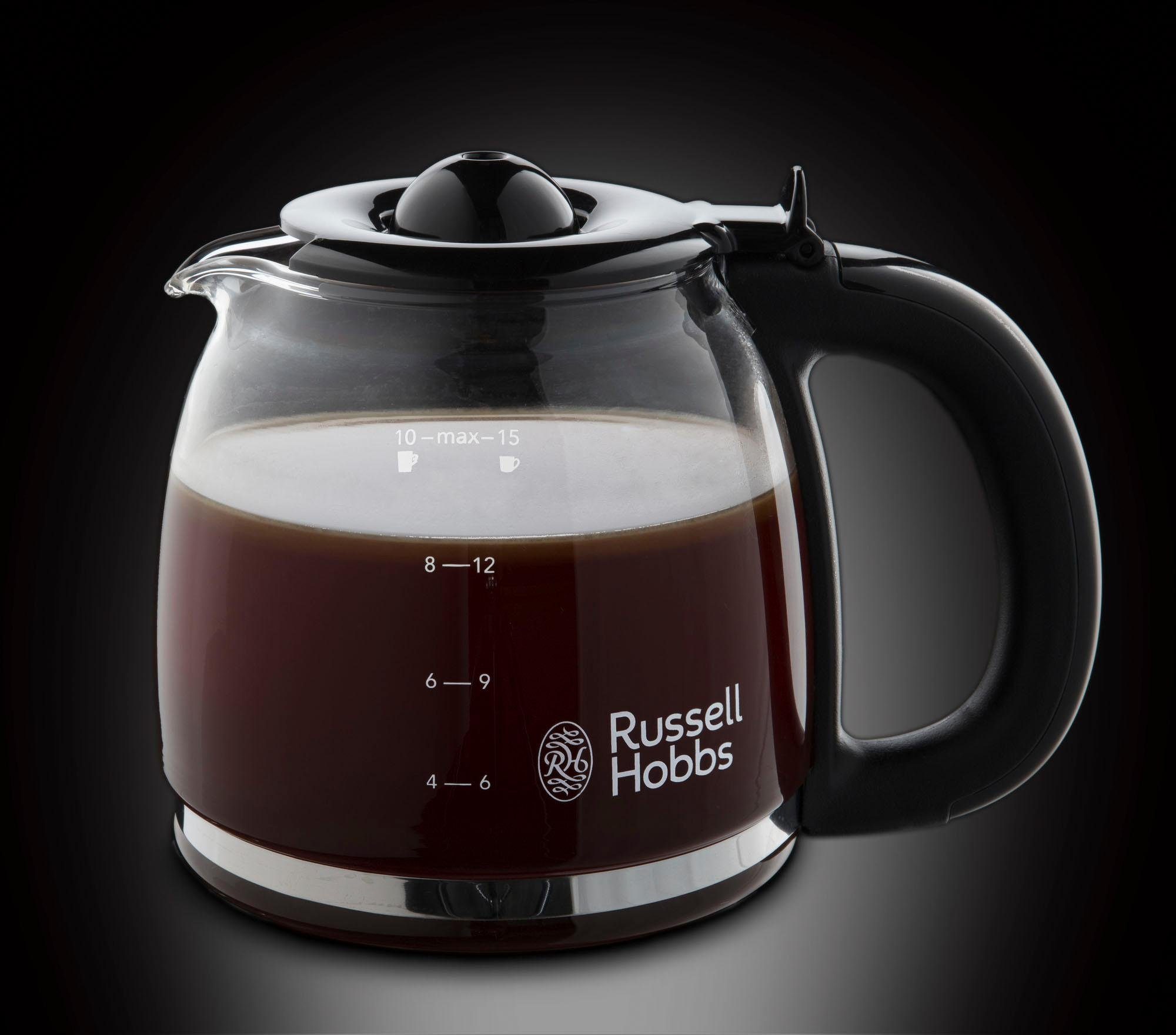 RUSSELL HOBBS Filterkaffeemaschine Colours Plus+ Flame Red 24031-56, 1,25l Kaffeekanne, Papierfilter 1x4