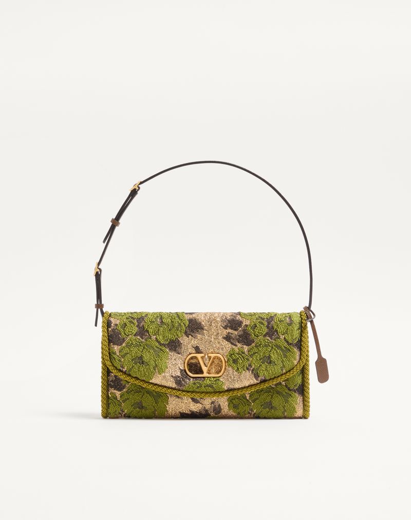 Valentino Garavani Devain lille skuldertaske i lurex jacquardstof
