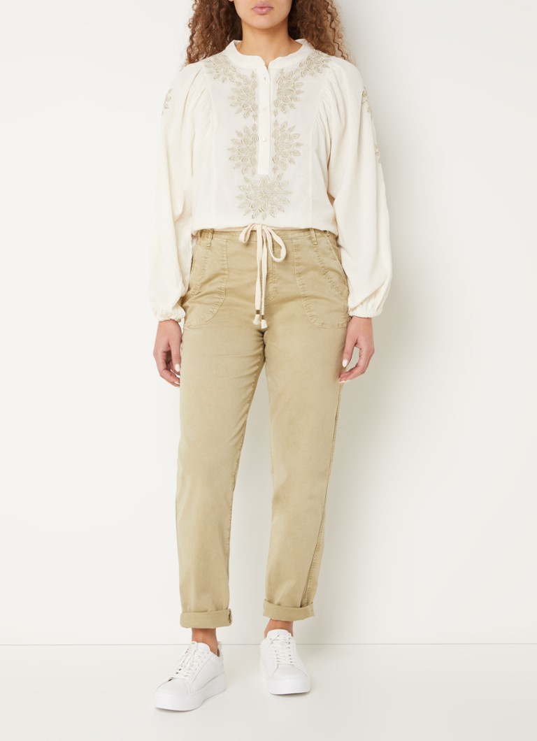 Pantaloni cargo Summum a vita alta e affusolati con cintura da annodare