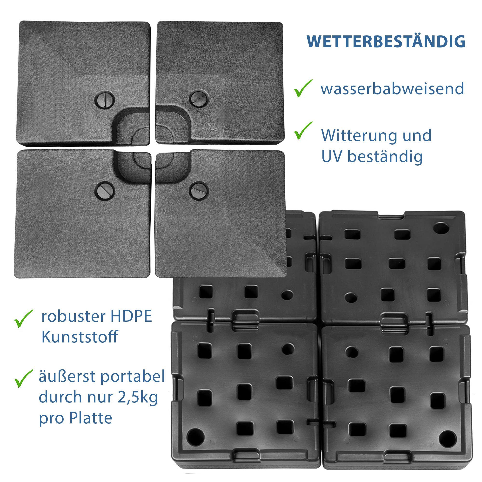 osoltus Bodendübel osoltus Einlegeplatten Ampelschirm Kreuzfuß befüllbar 92kg