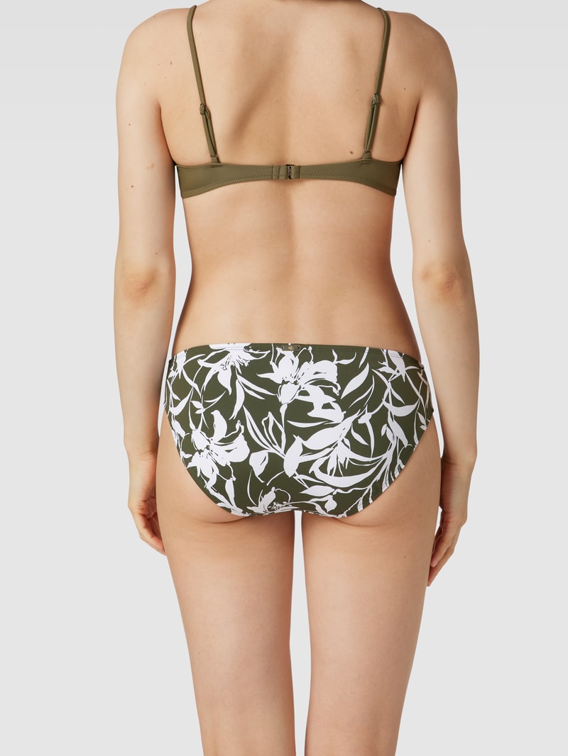 Bikini-Hose mit floralem Allover-Print Modell 'TROPIC' in khaki