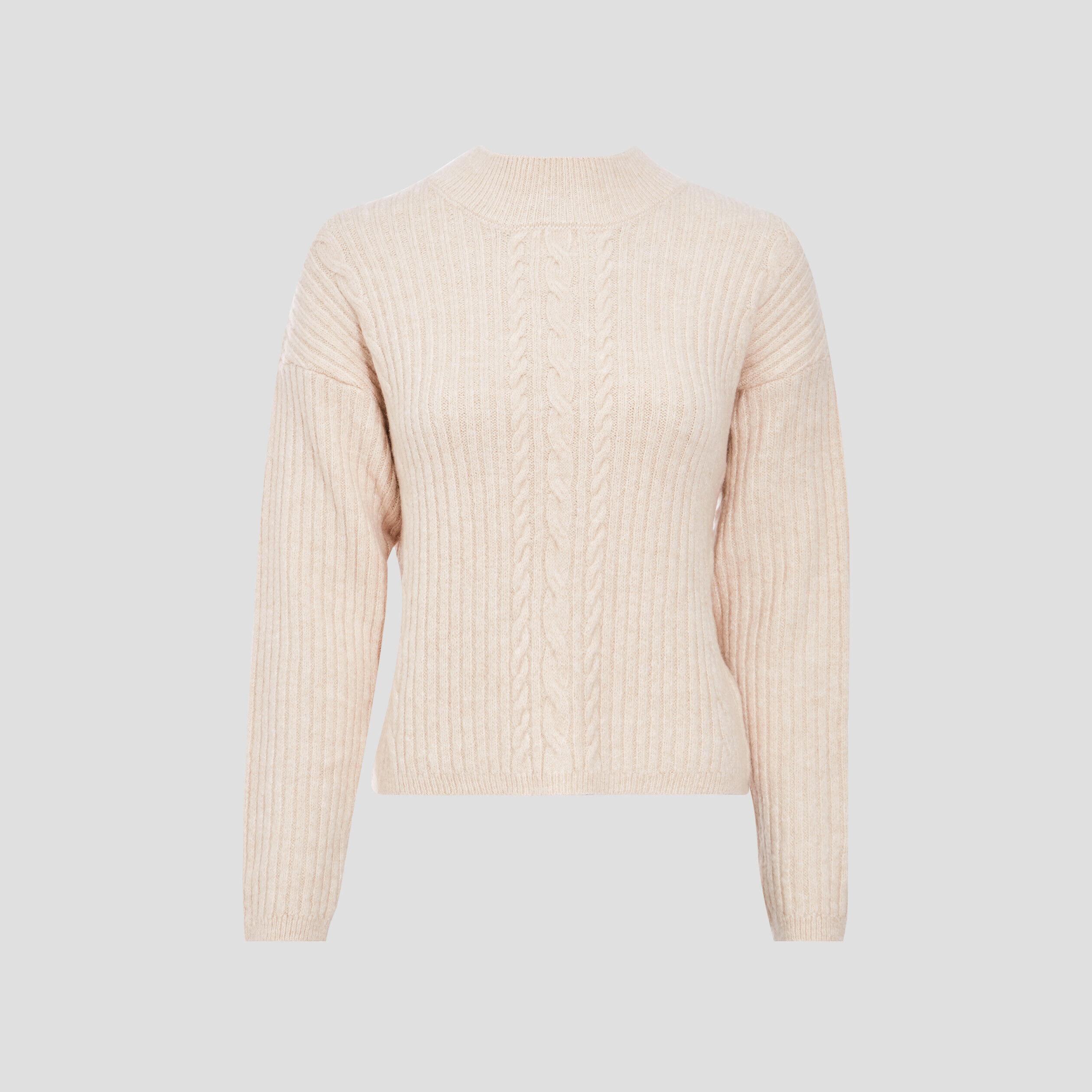 Pull avec col montant beige femme | Cache Cache