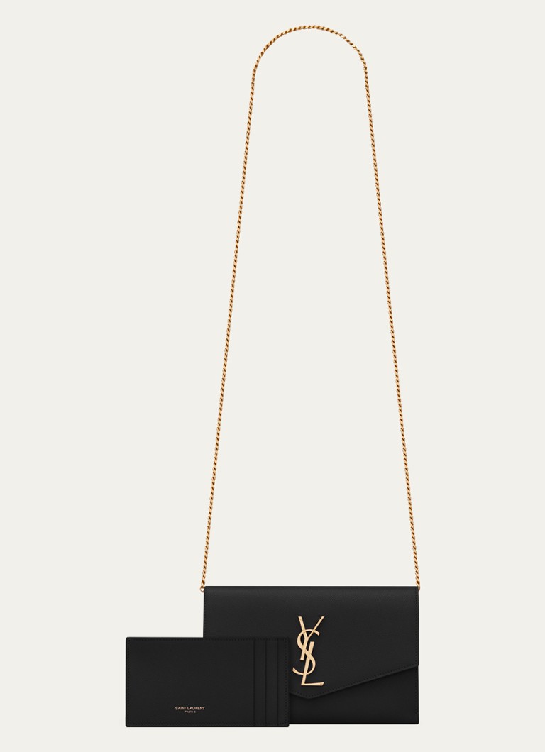 Geantă Saint Laurent Uptown din piele de vițel cu curea de umăr.