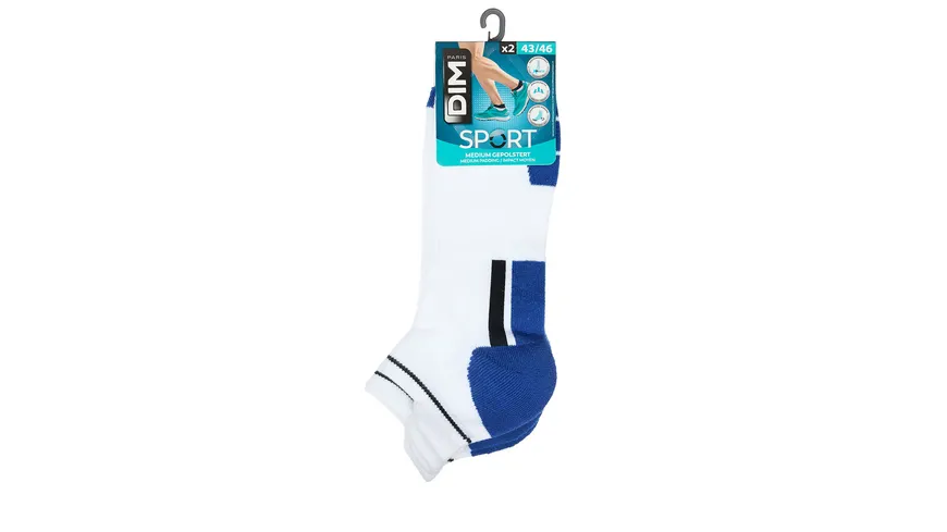 DIM Herren Sneaker Socken Sport 2er Pack weiss/aurora