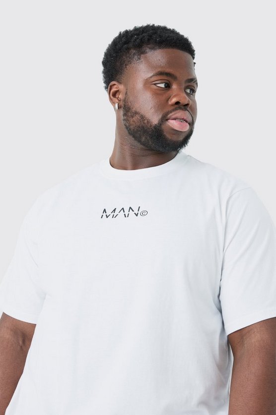 Plus T-Shirt mit Original Man-Print