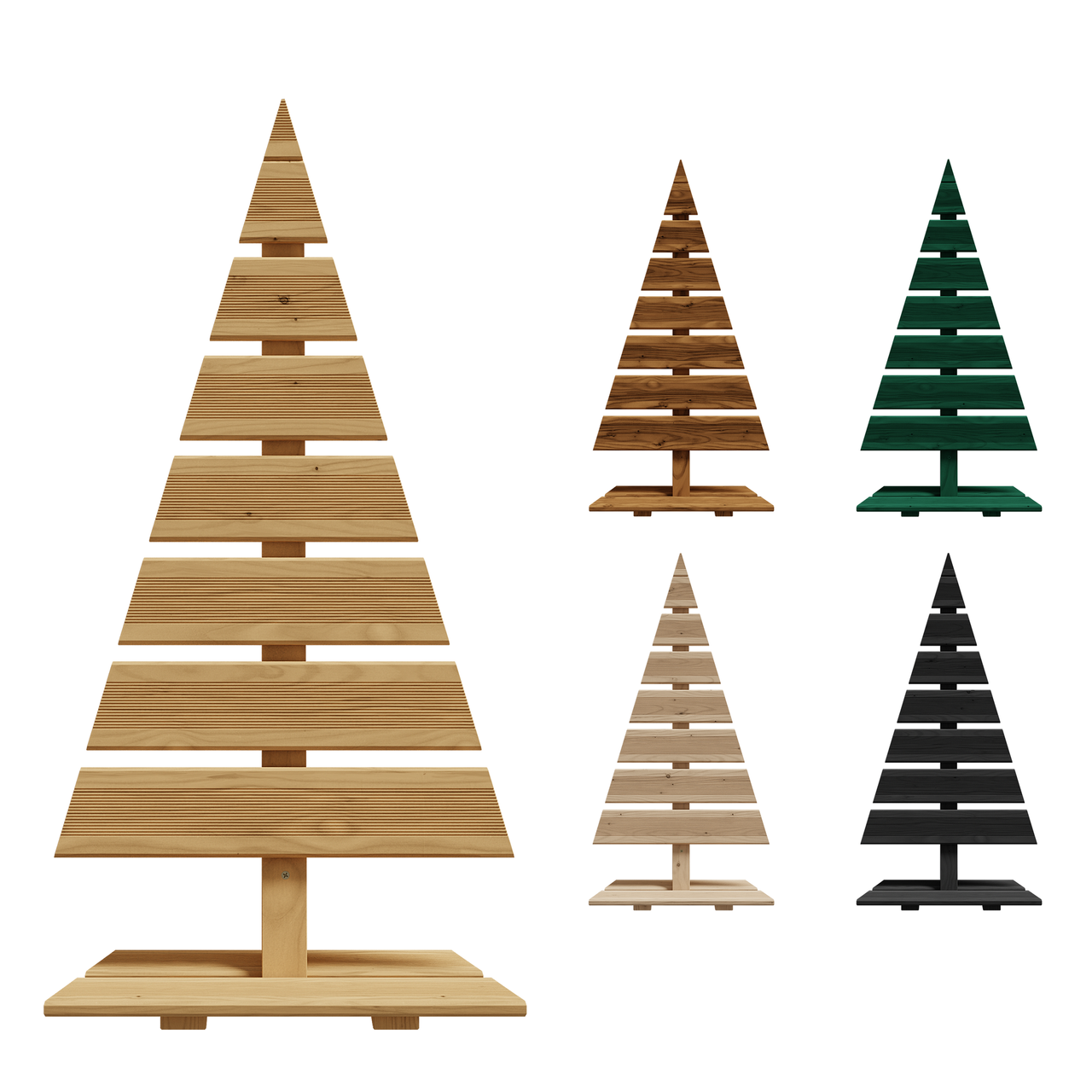 Pemicont Floranica Holz-Weihnachtsbaum Natur Dekobaum Tanne 90x45cm Weihnachtsdekoration Natur
