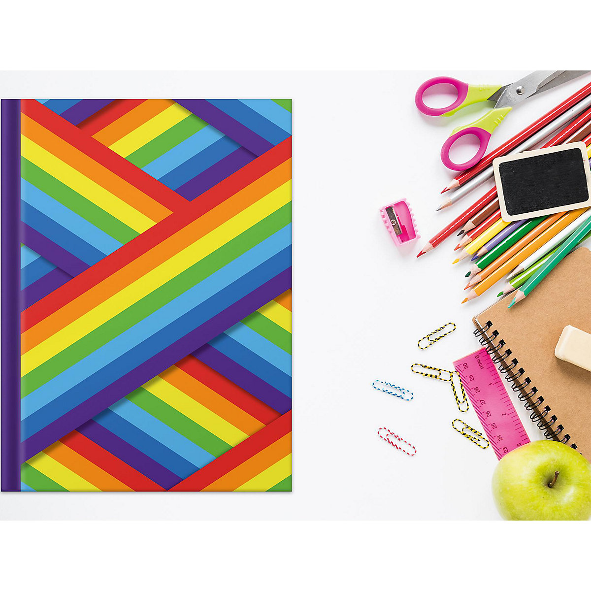 Notizbuch Colorful Life, A4, blanko, 192 Seiten