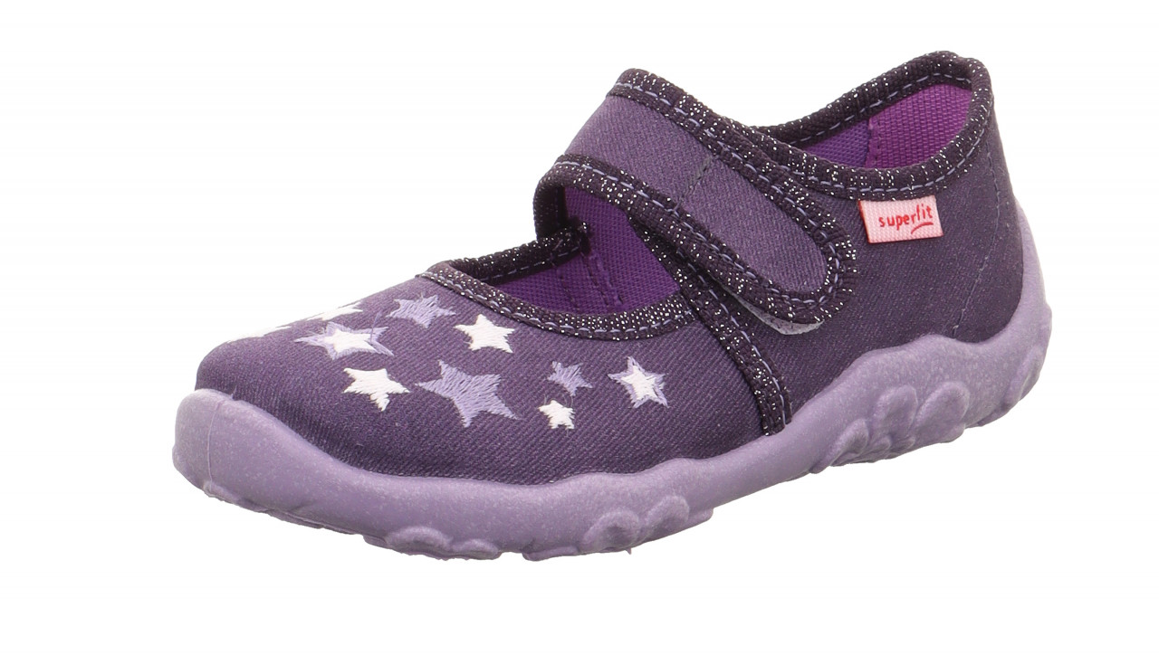 BONNY - Lila Hausschuh mit Klettverschluss