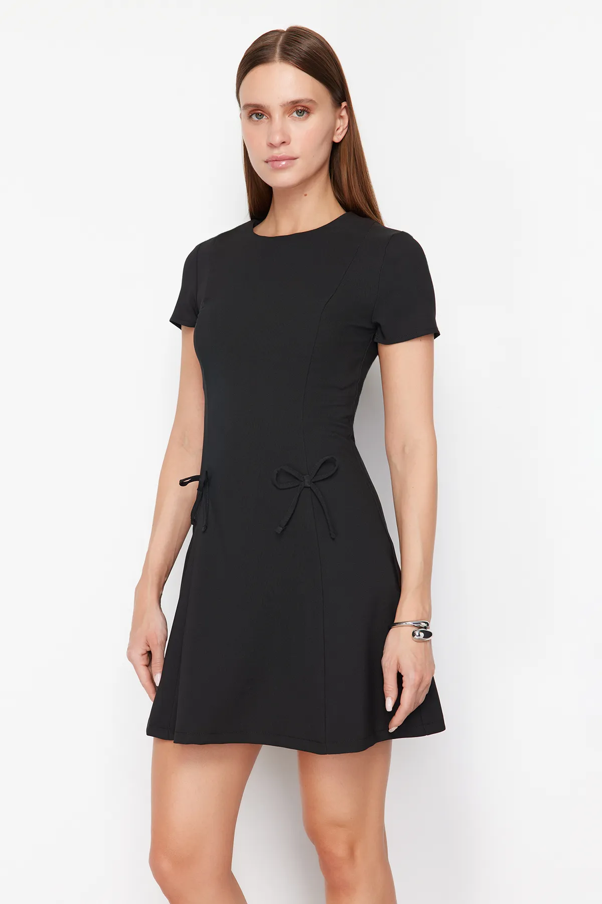 Trendyol Collection  Schwarzes gewebtes Minikleid TWOSS24EL00803