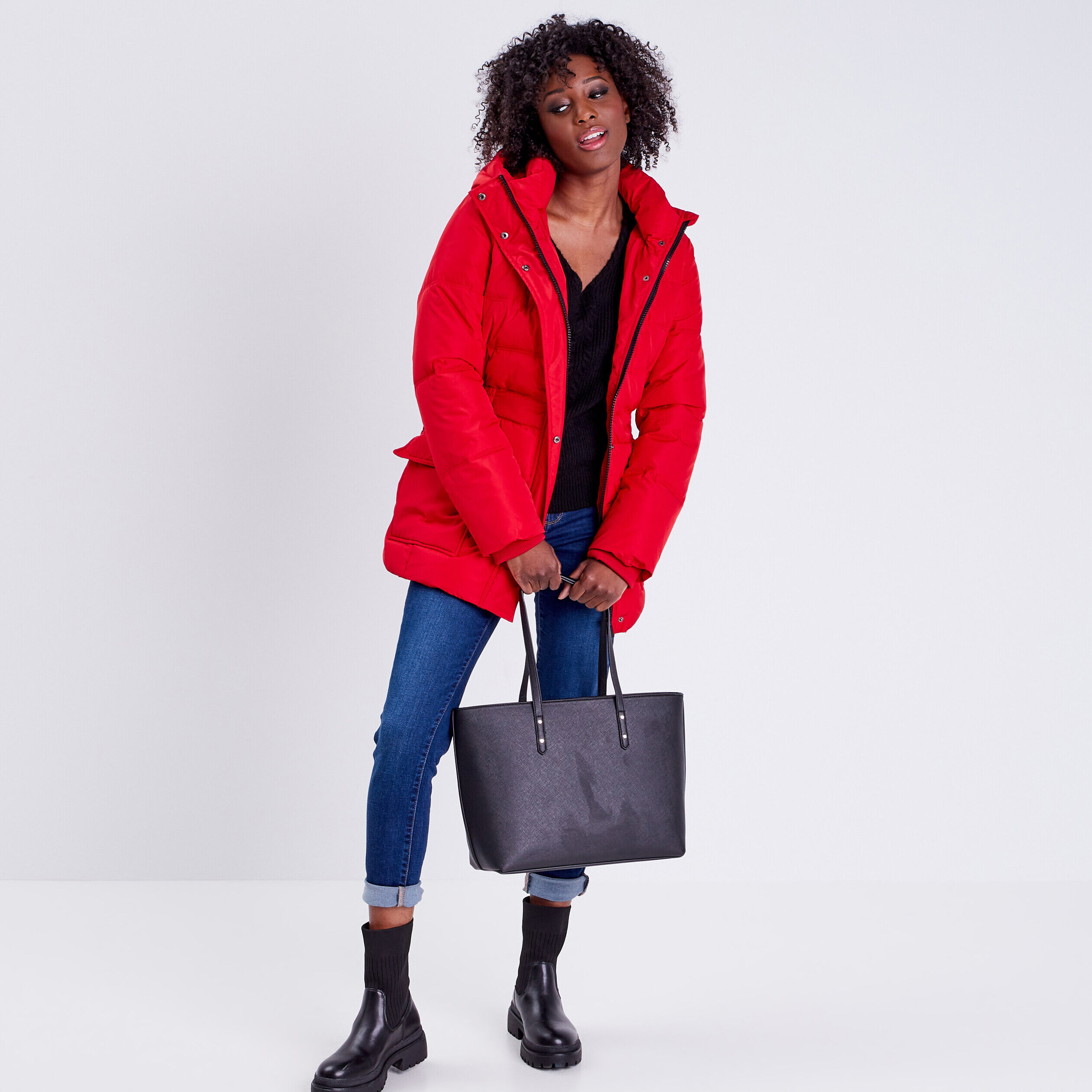 Doudoune cintrée rouge femme | Cache Cache