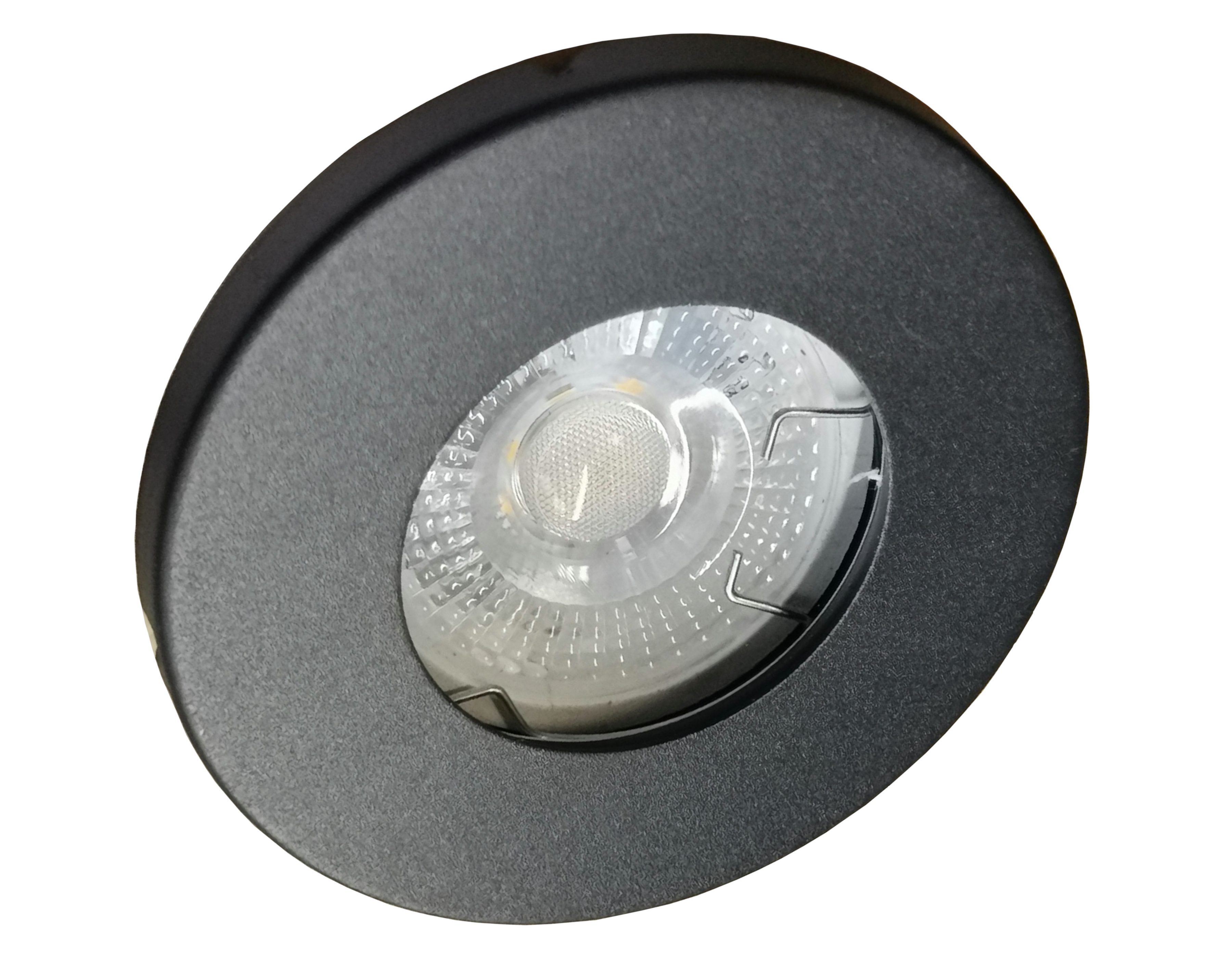 TRANGO LED Einbauleuchte, 6729IP-065AK Einbaustrahler Rund IP44 in Schwarz matt Badleuchte, Bad Einbauleuchte, Deckenspots, Einbauspots, Deckenleuchte inkl. 6x GU10 Lampenfassung für Bad, Sauna, Außen, Feuchtraum