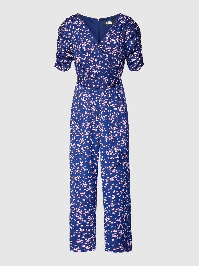 Jumpsuit mit V-Ausschnitt in dunkelblau