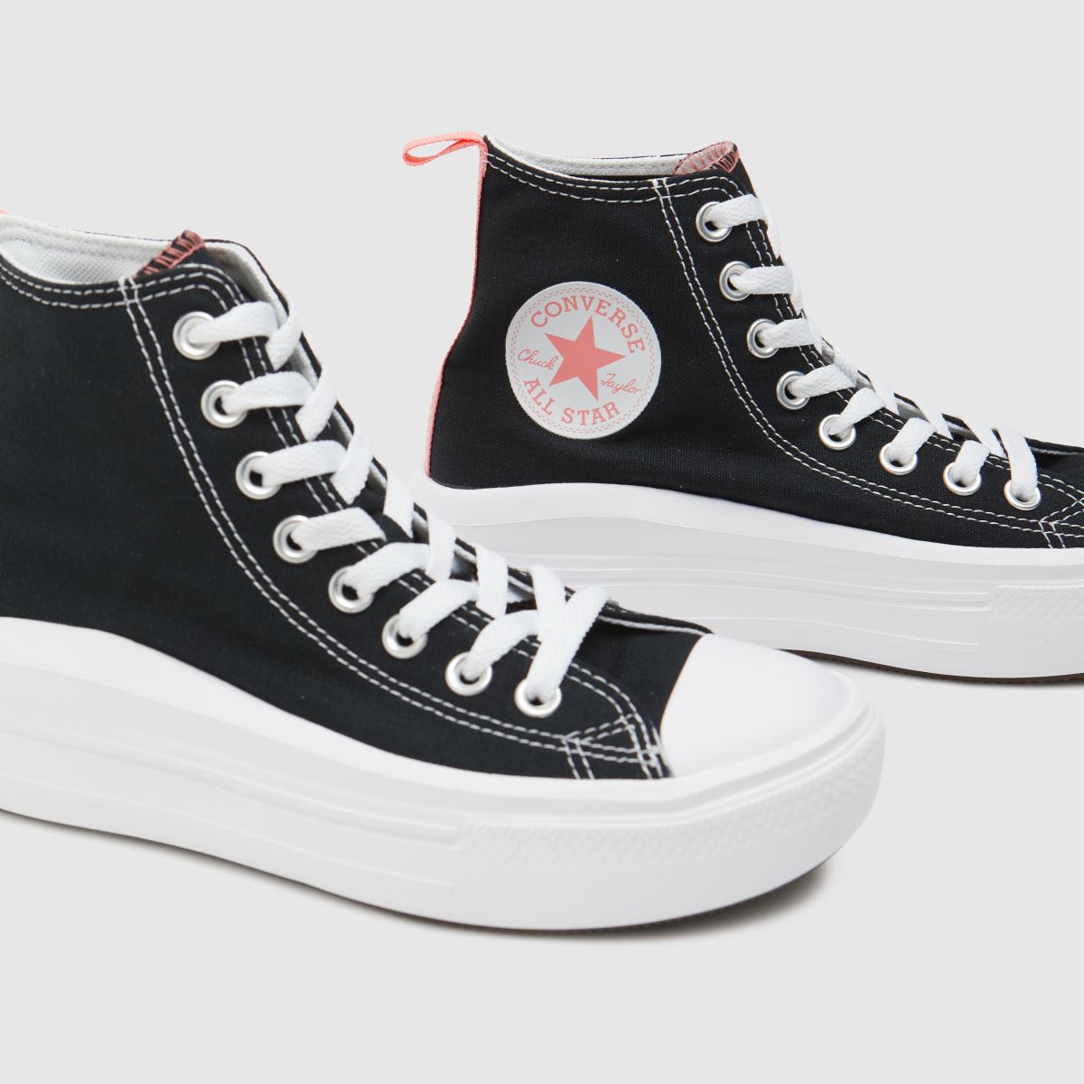 Converse svarta & rosa All Star Move Hi flickor ungdomsskor