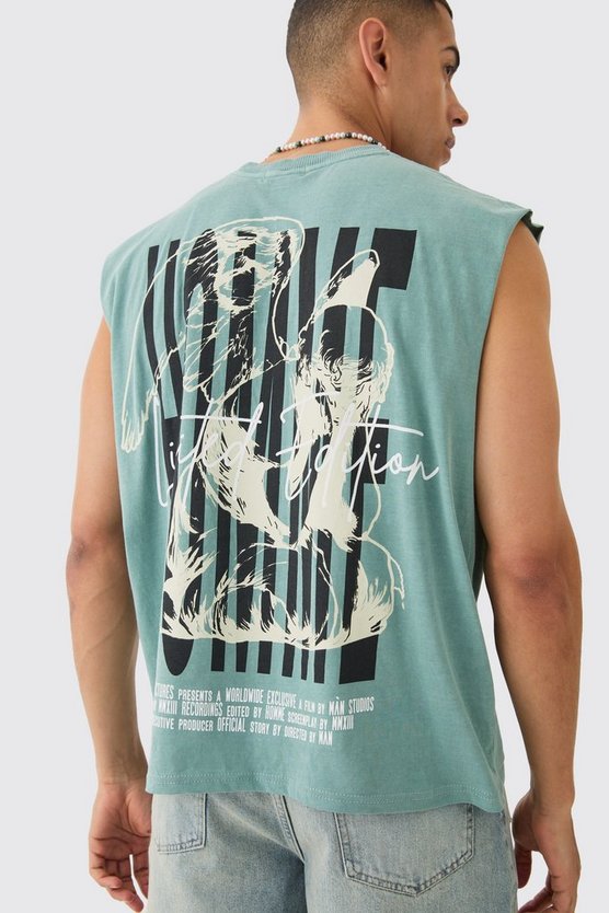 Kastiges Oversize Tanktop mit Gothic Renaissance-Print