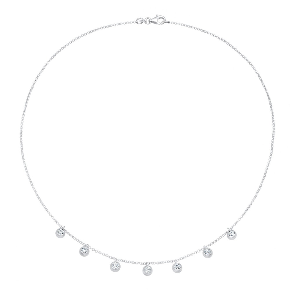 Elli Elli Collier Femmes pendentif solitaire étincelant avec cristaux en argent sterli collier