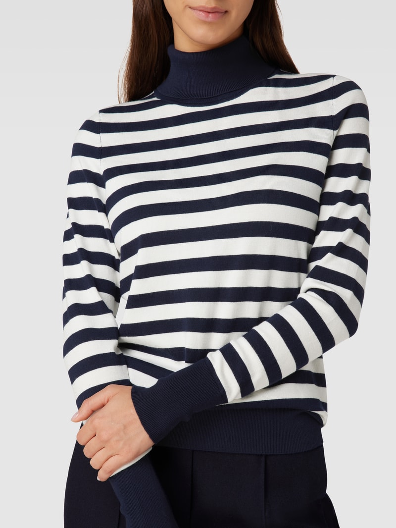 Longsleeve mit Rollkragen in dunkelblau