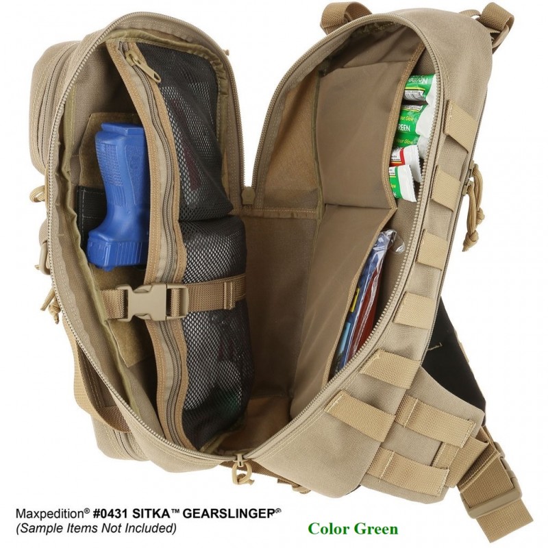 Maxpedition Militärrucksack, grüne Farbe Sitka Gearslinger.