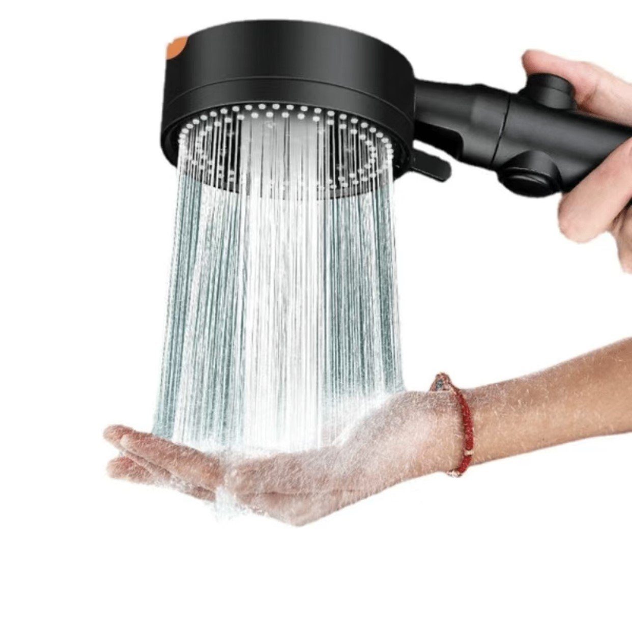 DENU-Home Handbrause 5-Hochdruck-Strahlarten Duschbrause Handbrause Bad Schwarz, wassersparend, mit 5 Strahlarten