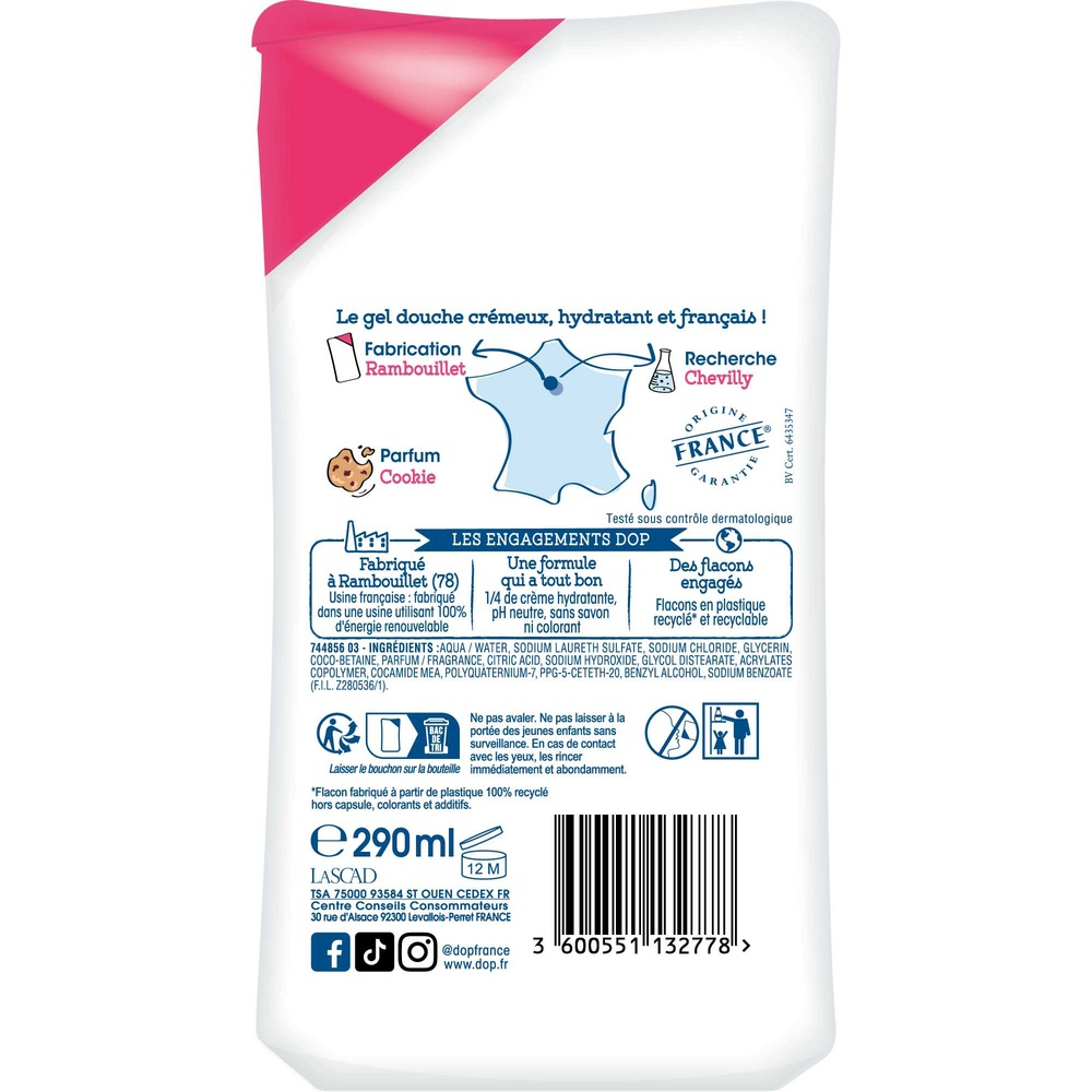 DOP Dop Douche Douceur d'Enfance Cookie 290ml Gel douche