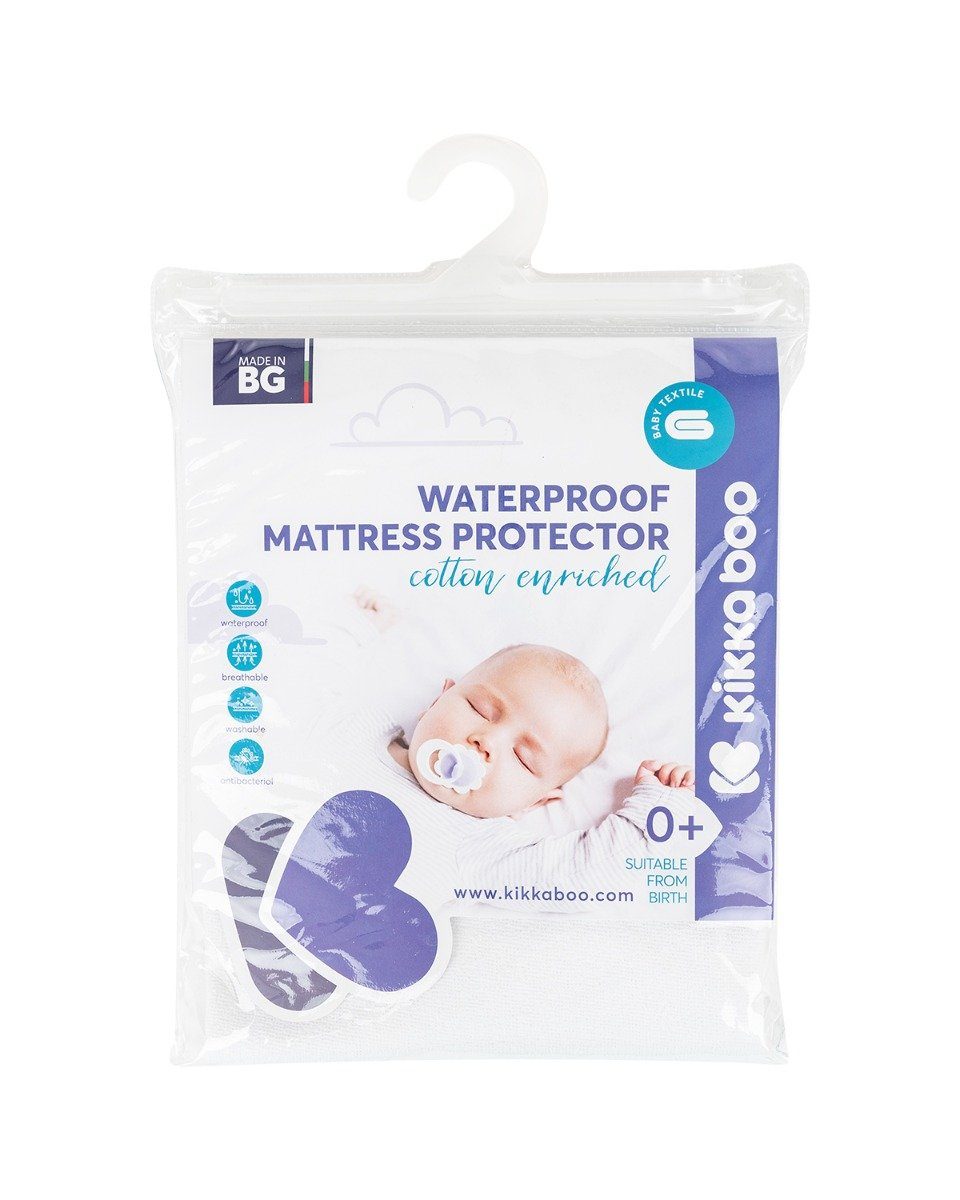 Matratzenschoner Babybett-Matratzenschoner Kikkaboo, 80 x 50 cm wasserdicht waschbar Gummibänder