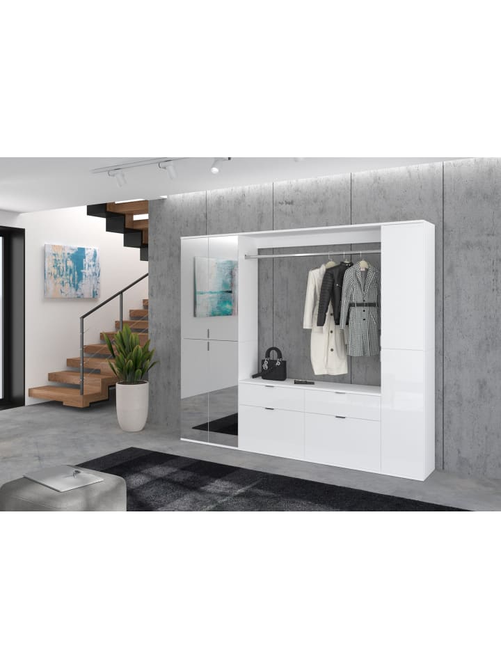 ebuy24 Garderobenaufstellung ProjektX Weiß 228 x 34 cm günstig kaufen onesize